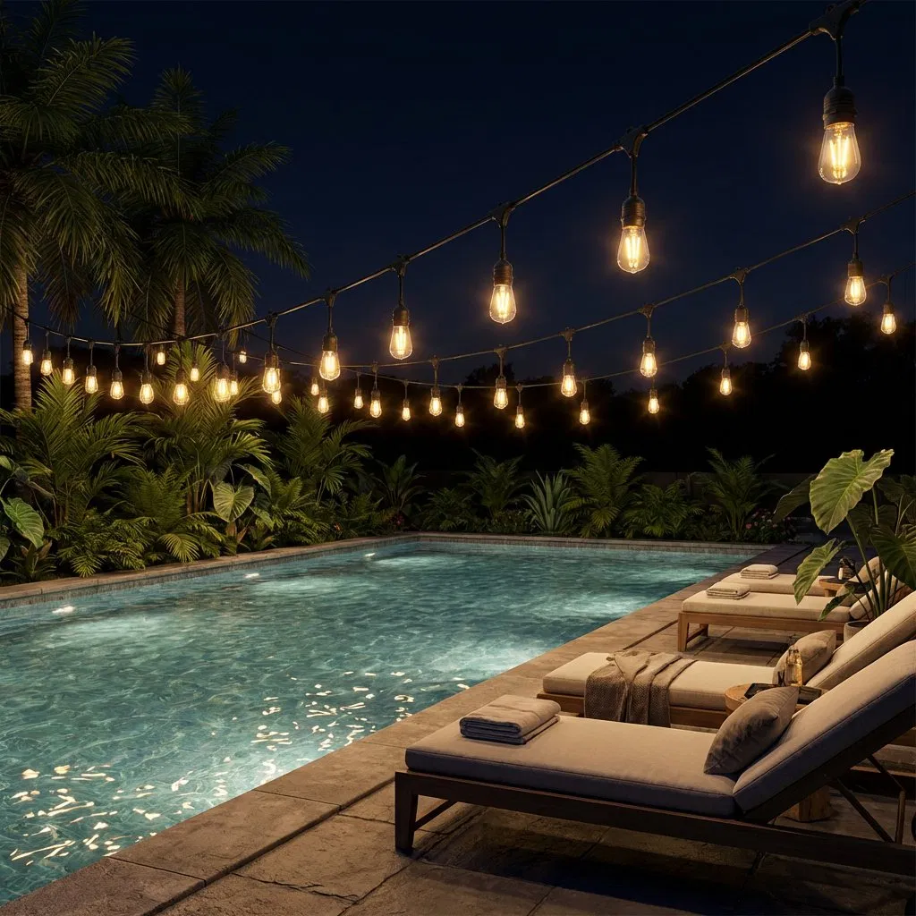 Cafe Bistro Restaurant Vintage Edison Bulb Outdoor String Lights