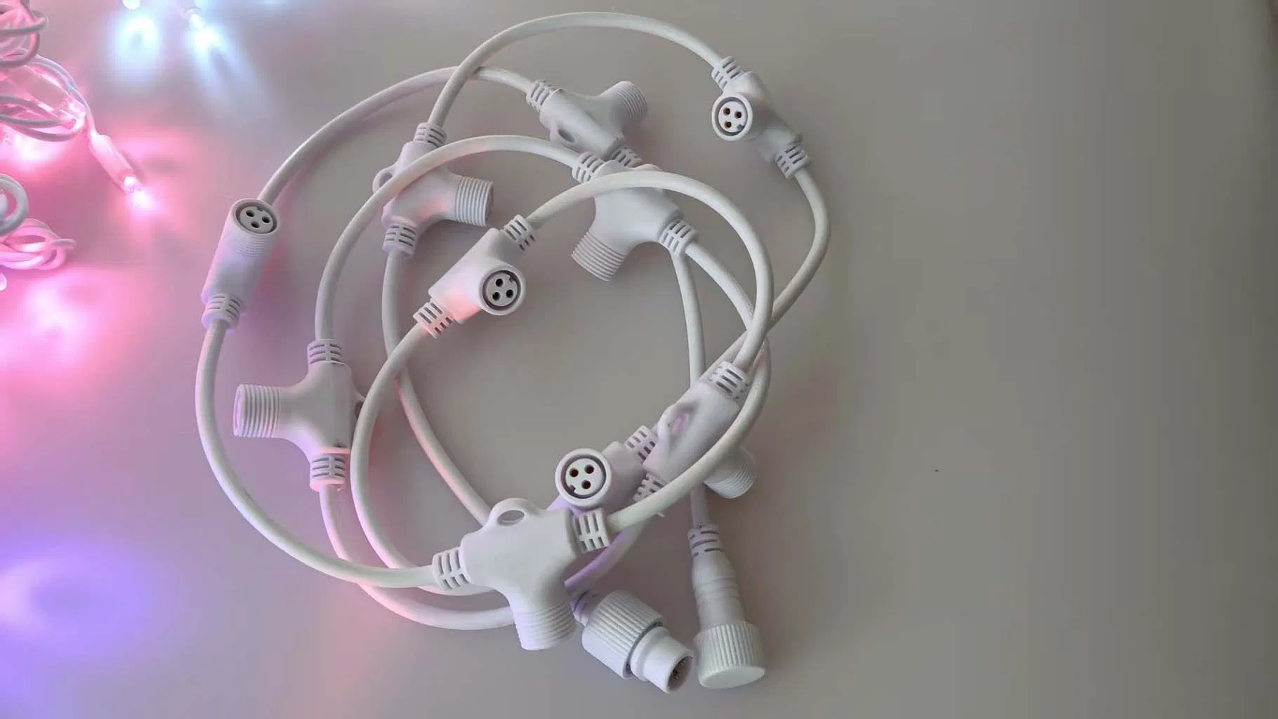 Iluminação de Cordão de Luzes LED Comerciais IP67 à Prova d'Água, Conectável, Cabo de Borracha com Fio de Cobre Puro, Personalizável, Luzes de Festival ao Ar Livre de Cor Única RGB