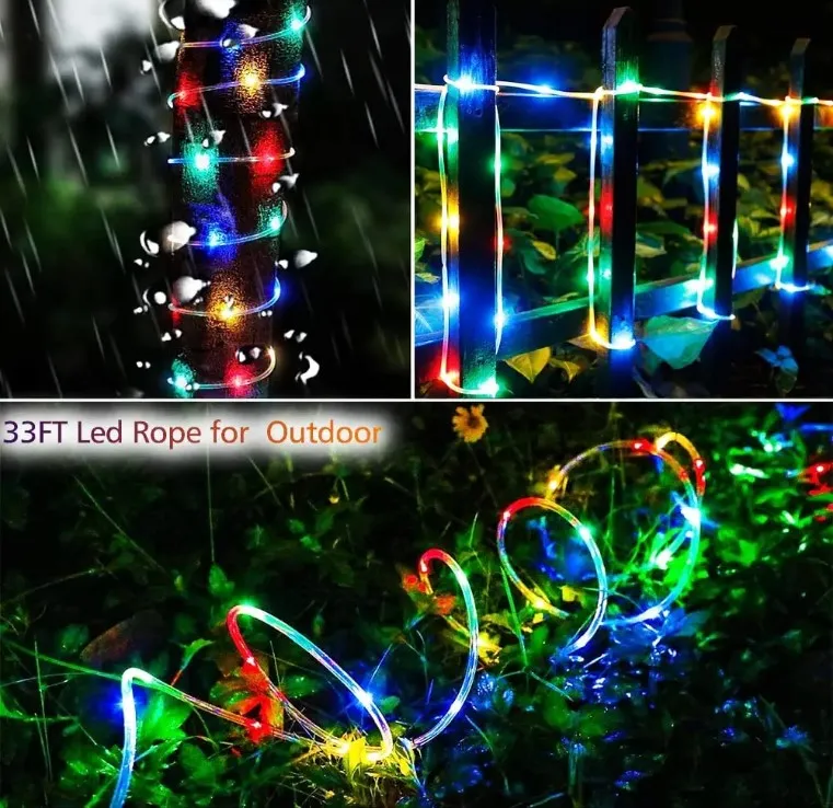 33FT Luzes de Cordão de Micro LED para Exterior com Controle Remoto, 8 Modos de Mudança de Cor à Prova d'Água para Decoração DIY
