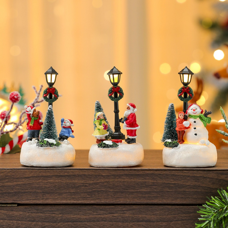 à Venda Ornamentos de Natal de Resina de Designer Contemporâneo Vintage de Alta Qualidade Ornamentos de Papai Noel Produtos de Decoração para Praça da Cidade
