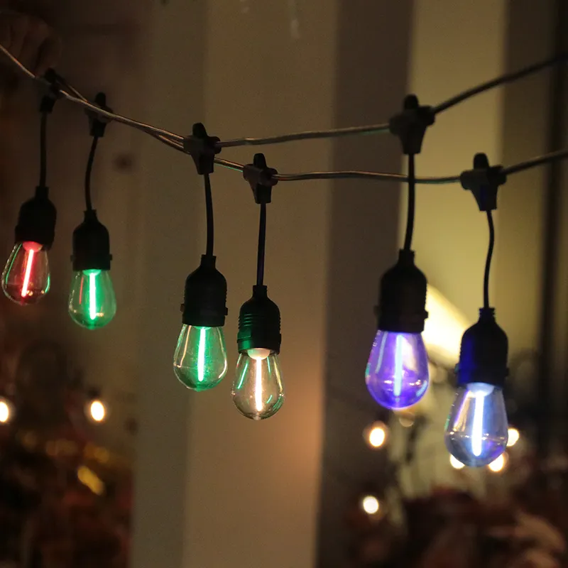 Corda de Luz Decorativa Festiva LED RGBW Brilhante para Exterior S14