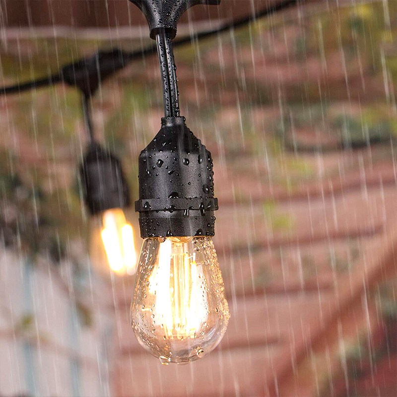 S14 Luz LED de Bulbo Edison ao Ar Livre para Decoração de Pátio e Jardim, Luzes de Cordão Vintage