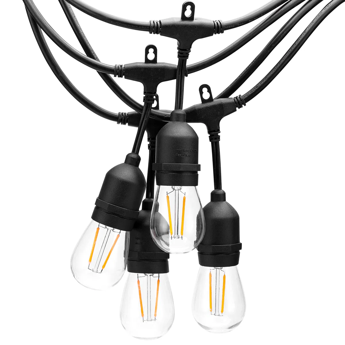 24-Light Interno Externo 25 FT. Luz de Cordão com S14 Lâmpadas LED de Filamento Duplo Iluminação de Férias