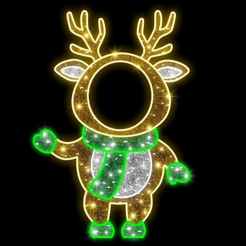 Iluminação de Projetor de Motivo de Rena LED para Exterior 3D Ornamento de Natal Luzes de Jardim