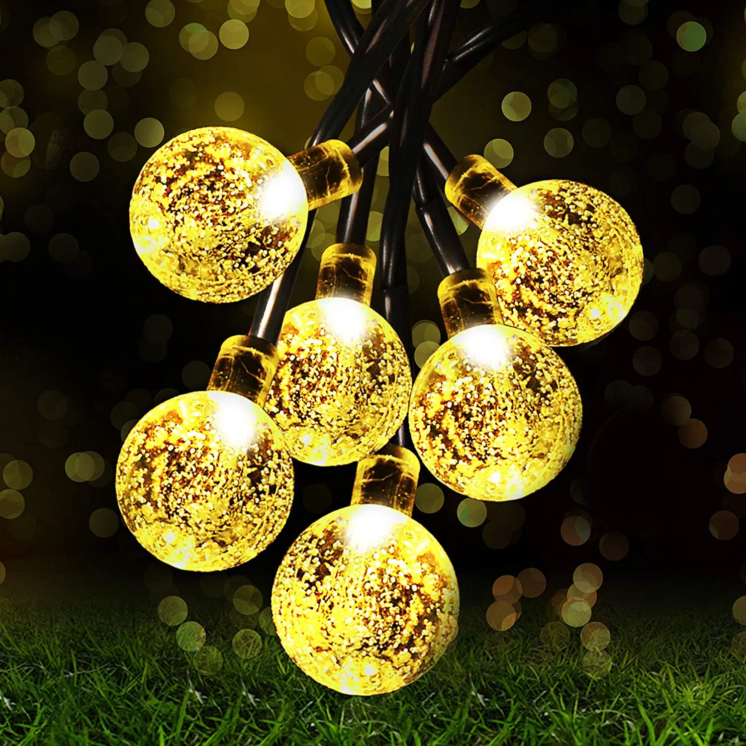 Iluminação Decorativa com Luzes de Fada em Cordão Solar 50/100/200 Luzes de Natal à Prova d'Água para Jardins, Caminhos, Casas e Casamentos Internos e Externos