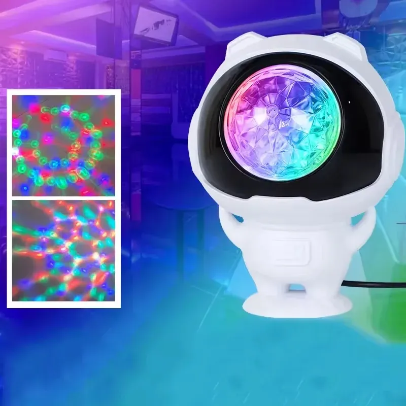 Luz projetora LED a laser de Natal RGB, astronautas, floco de neve, bola mágica, projetor de água em ripples, decoração de iluminação interna