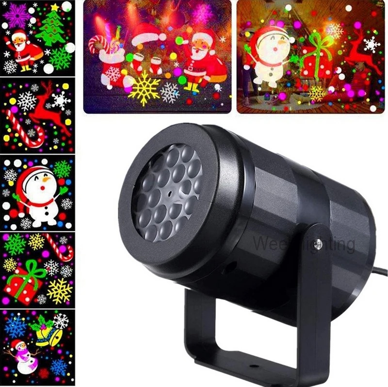 Decoração de Natal para Festa de Fim de Ano Interna Projetor de Luzes LED com Padrões de Floco de Neve a Laser 16