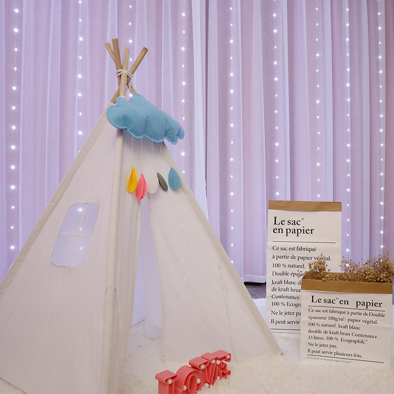 Produtos de Decoração Personalizados de Alta Qualidade para Natal, Luzes de Cortina com Guirlanda, Ornamentos de Papai Noel para Pátio
