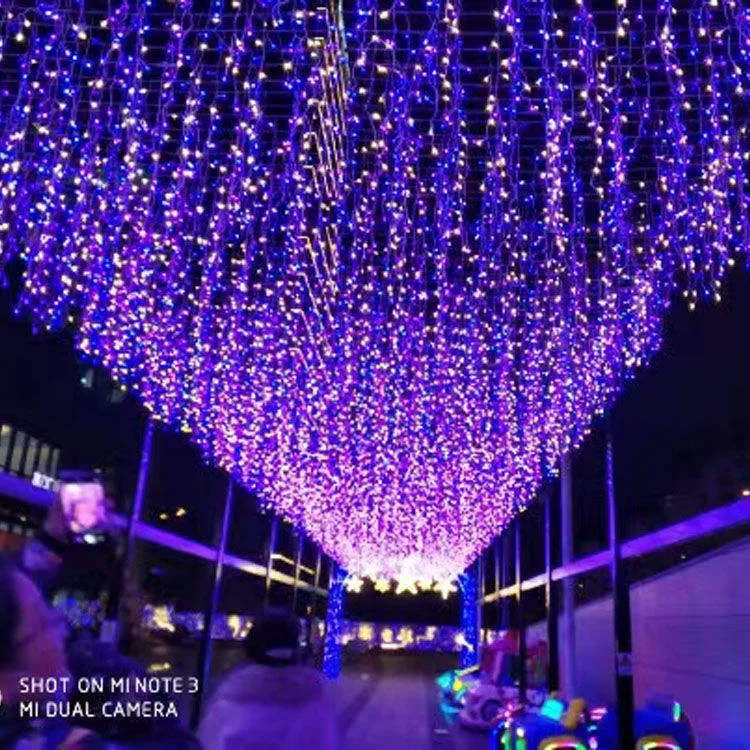 Cortina de Luzes de Fada LED Personalizadas Quente Branca Cascata
