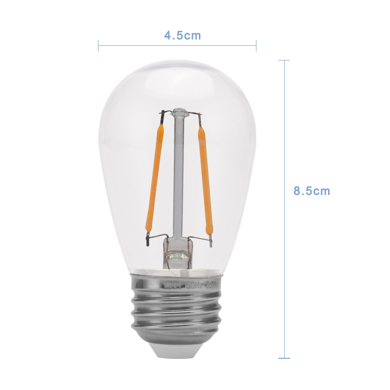 24-Light Interno Externo 25 FT. Luz de Cordão com S14 Lâmpadas LED de Filamento Duplo Iluminação de Férias