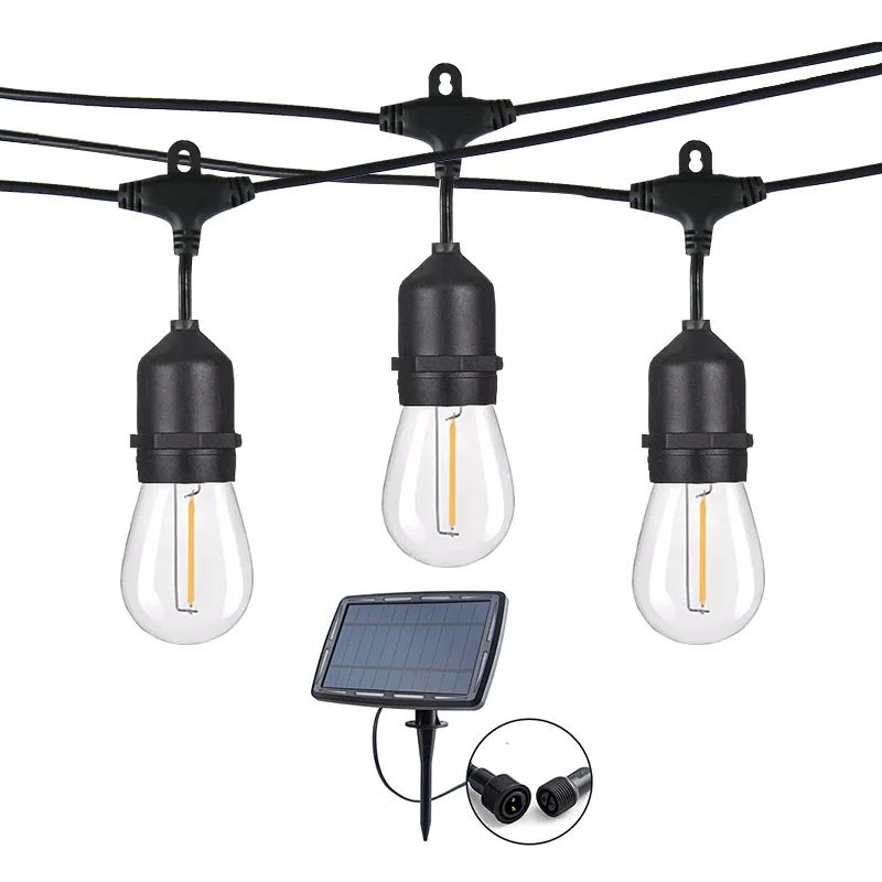 Luzes de Cordão LED ao Ar Livre à Prova d'Água Branco Quente IP65 - Pendurar Lâmpadas Vintage Edison