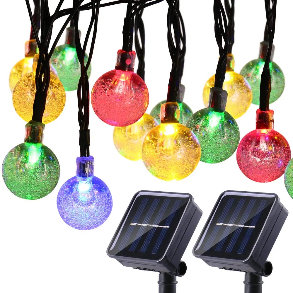 Iluminação Decorativa com Luzes de Fada em Cordão Solar 50/100/200 Luzes de Natal à Prova d'Água para Jardins, Caminhos, Casas e Casamentos Internos e Externos