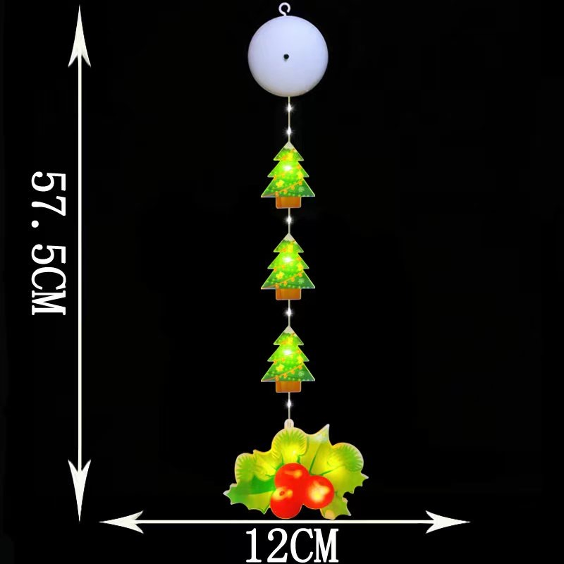 Luz de Árvore com Ventosa Festiva de Natal 3D Luzes Pendentes para Feriado
