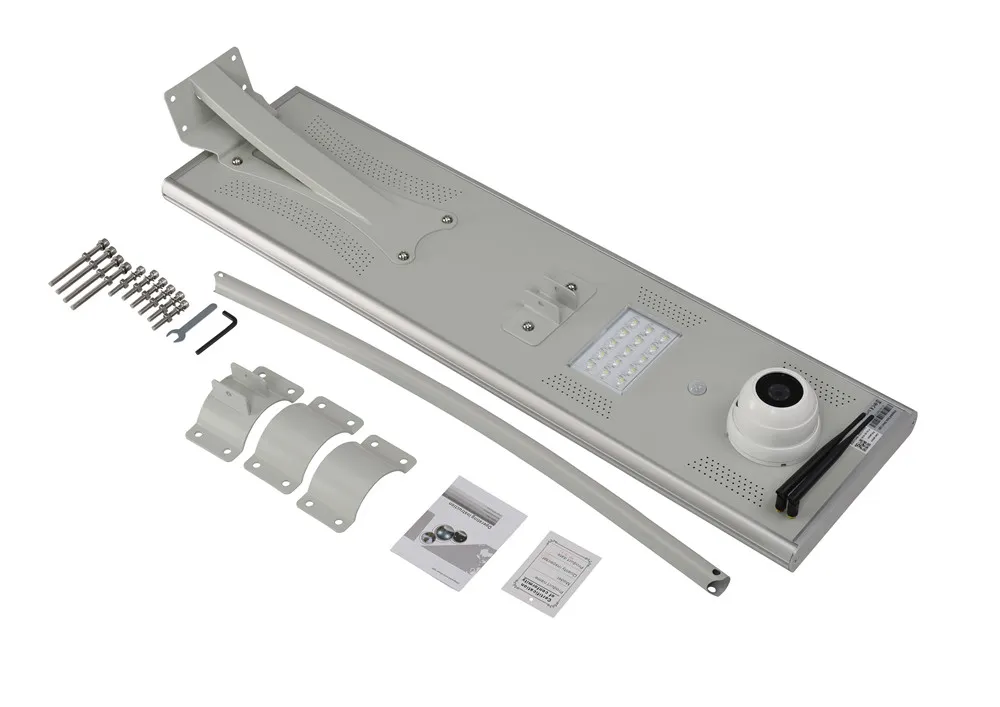 Luz de Rua Solar com Câmera LED de Segurança com Sensor de Movimento LED ao Ar Livre 100W 90W