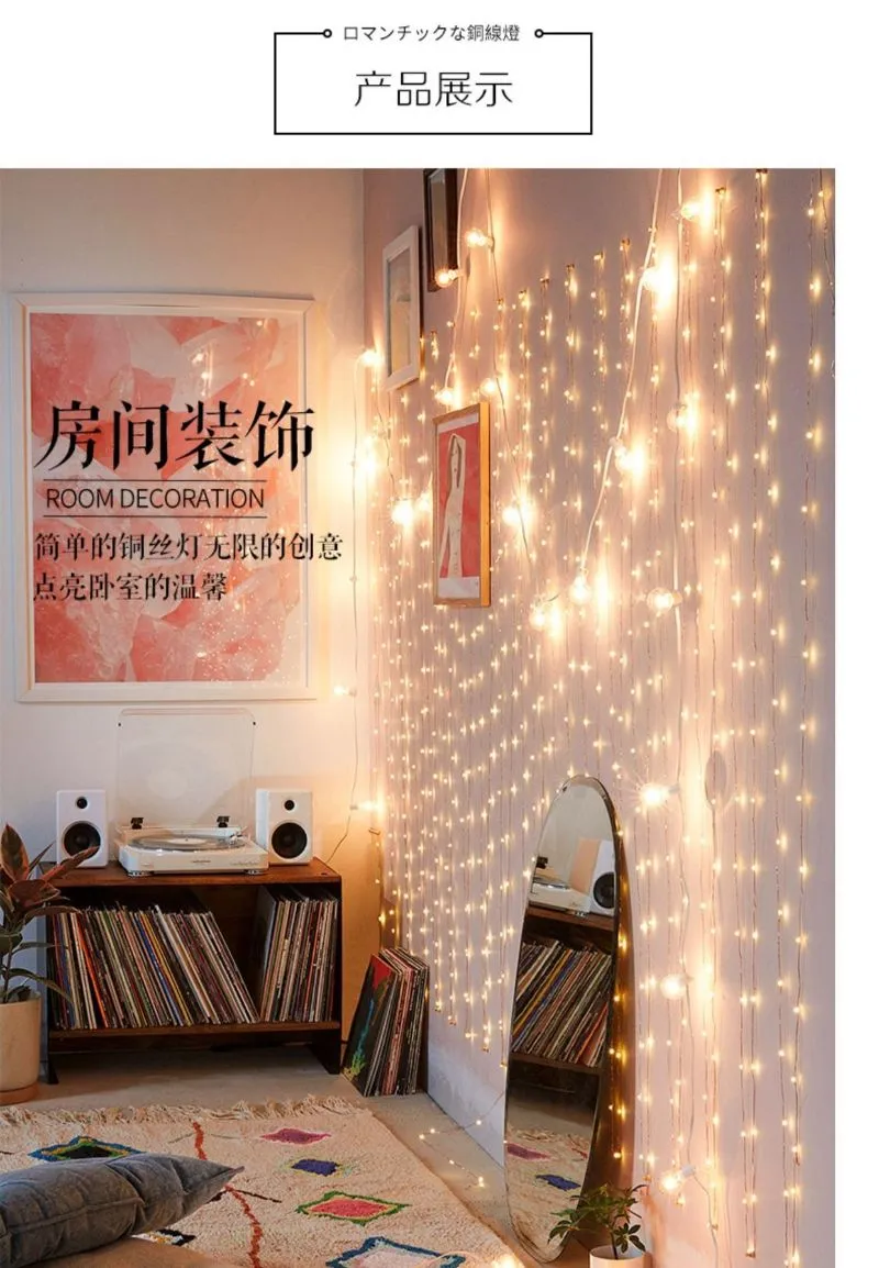 Fios de Luzes de Natal LED Decoração para Casa Impermeável Branco Quente Branco Frio/RGB Color10m 100m 200m Luzes de Fada LED com Controle Remoto Carregamento USB