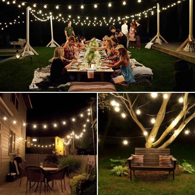 Fitas de Luzes LED Solares à Prova d'Água para Festa de Jardim ao Ar Livre Decoração de Natal com 3 Modos