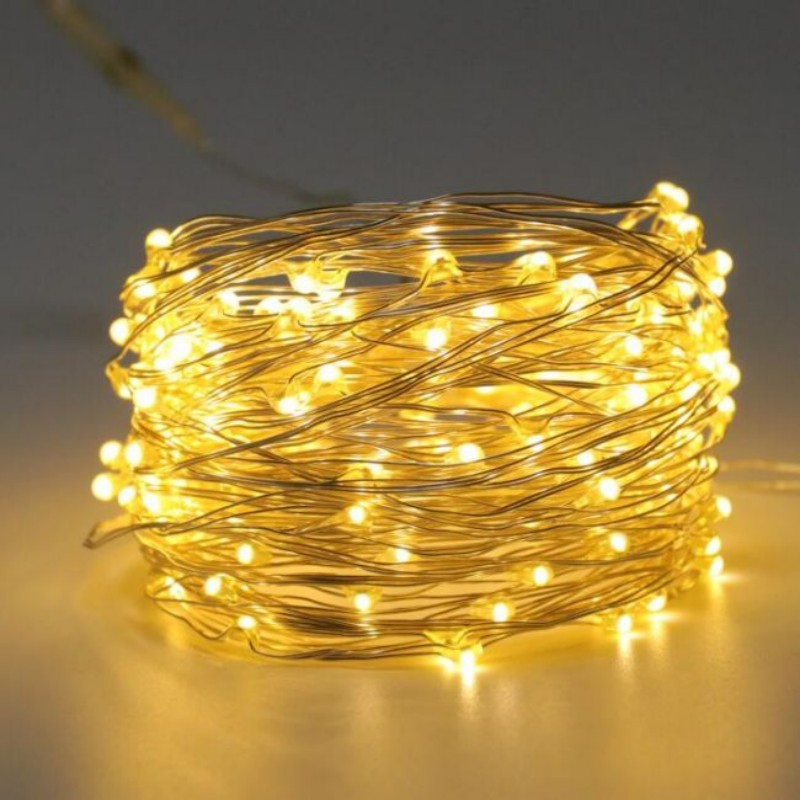 Fitas de Luzes de Fada LED com Controle Remoto Fio de Cobre 8mode Alimentadas por Bateria à Prova d'Água Decoração de Natal