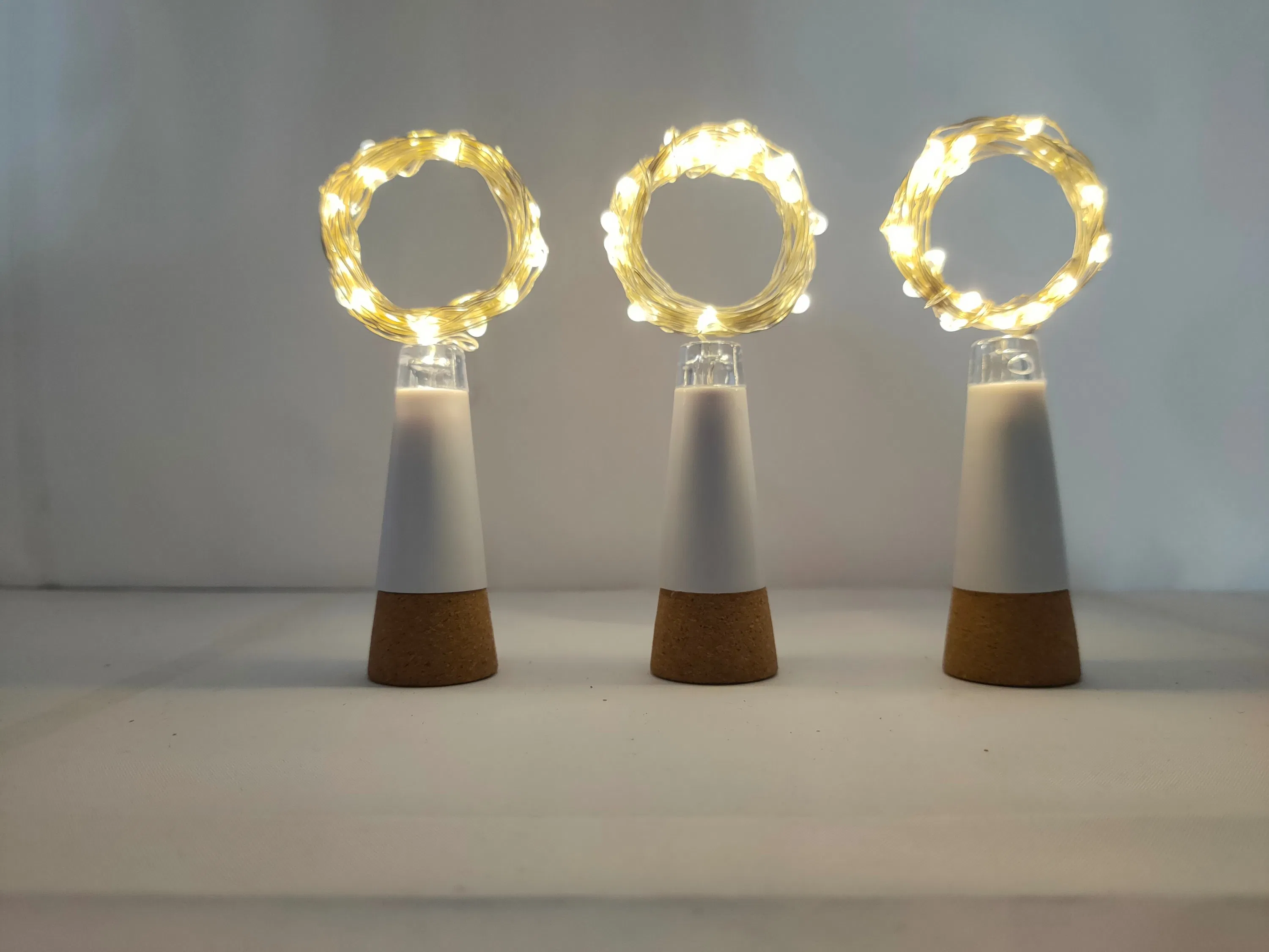 2m Luzes de Cordão 20PCS LED Branco Quente Festa Natal Decoração Casamento Alimentado por Baterias Carregamento USB Luz de Garrafa de Vinho