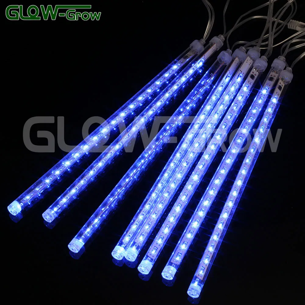 Luzes de Chuva de Meteoros Brancos Quentes, Gotas de Luzes de Círculo Icicle, Neve Caindo, Tubos de Gotas de Chuva, Luzes Cascata à Prova d'Água para Casamento, Natal, Decoração de Casa