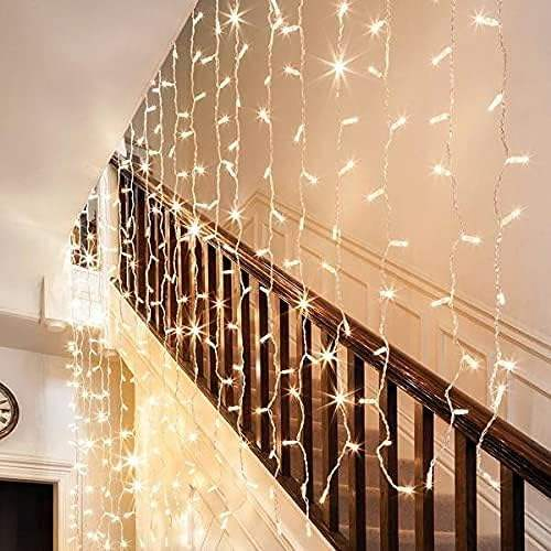 Cortina de Luzes de Fada LED Personalizadas Quente Branca Cascata para Decoração de Quarto, Casamento, Natal para Festa, Festival e Exterior