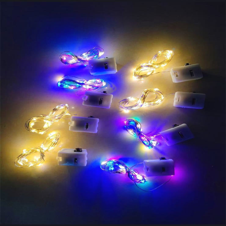 Luzes de Natal Mini Alimentadas por Bateria Fio de Cobre Luzes de Fada LED em Cordão para Casamento Festa de Natal