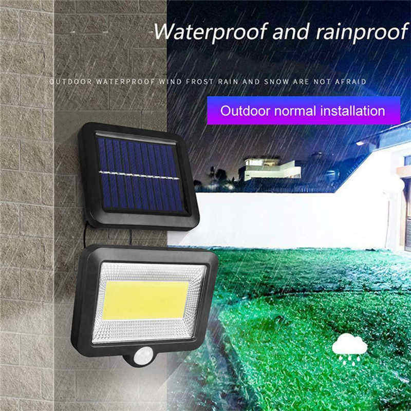 Iluminação Solar com Sensor de Movimento LED COB para Segurança Noturna no Jardim Externo 100