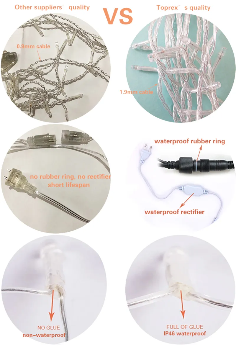 Fio de Luz de Casamento Quente Branco Transparente Personalizado Luz de Fada String