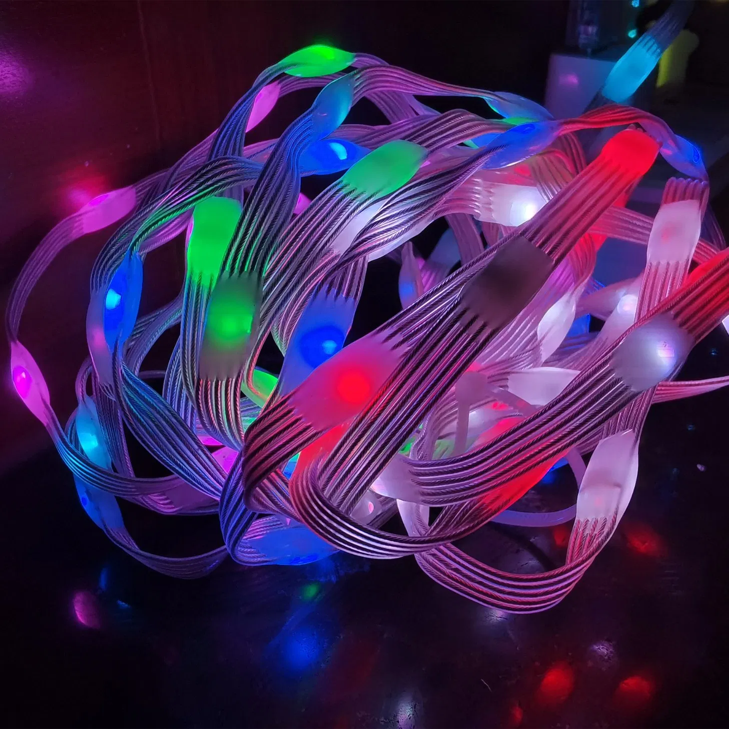 Fita de Luz de Natal Mini LED Fairy RGB IC à Prova d'Água Multicolorida