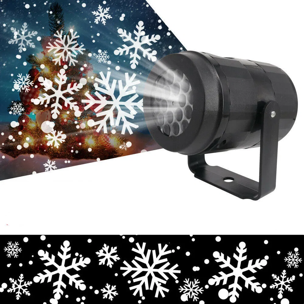 Decoração de Natal para Festa de Fim de Ano Interna Projetor de Luzes LED com Padrões de Floco de Neve a Laser 16