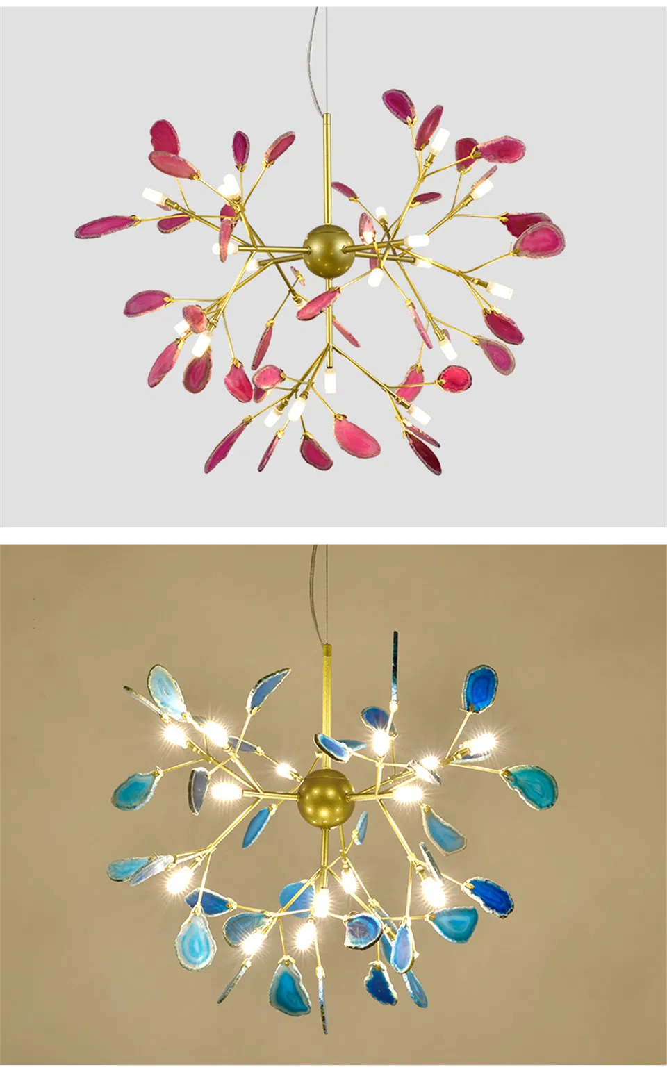 Luminária Pendente Vaga-lume Lustre de Ágata