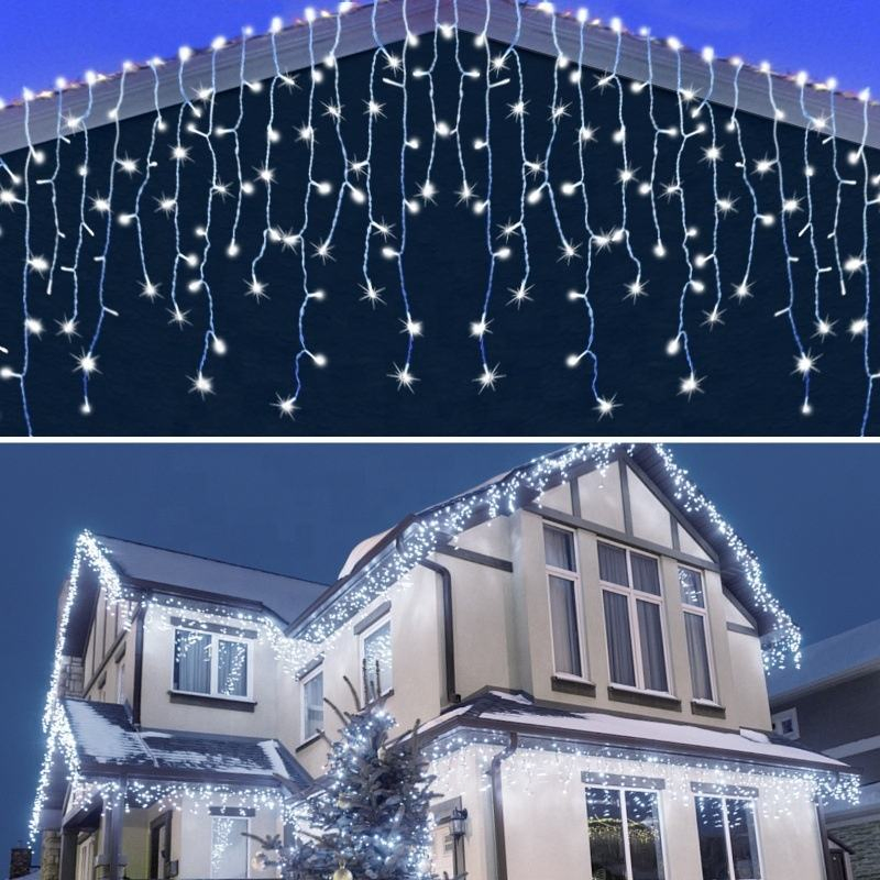 Cortina de Luzes de Fada LED Personalizadas Quente Branca Cascata para Decoração de Quarto, Casamento, Natal para Festa, Festival e Exterior