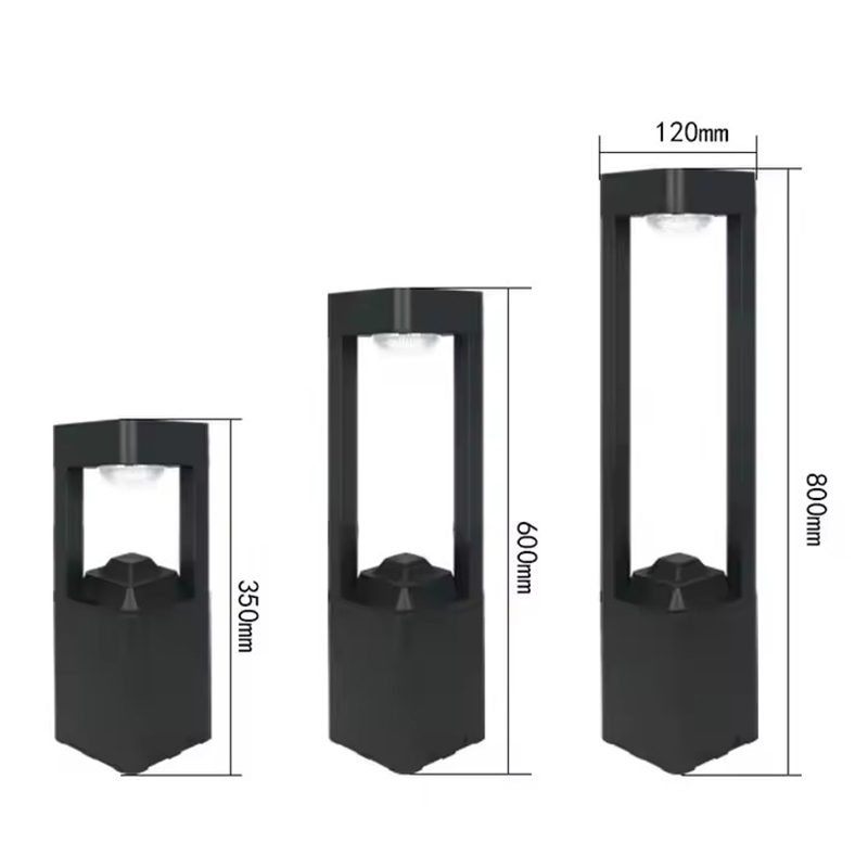 Luzes de Coluna Externas de Alumínio, Diodos Emissores de Luz, Luzes de Caminho para Paisagens, Luzes Modernas Externas Solares com Diodos Emissores de Luz, Iluminação de Proteção de Pilares
