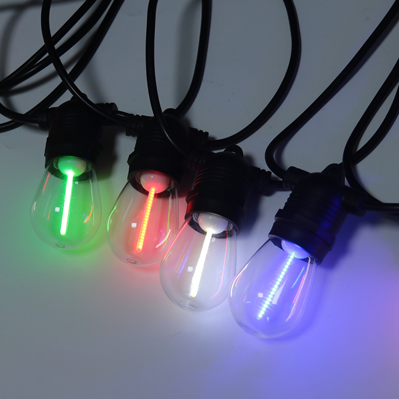 Corda de Luz Decorativa Festiva LED RGBW Brilhante para Exterior S14