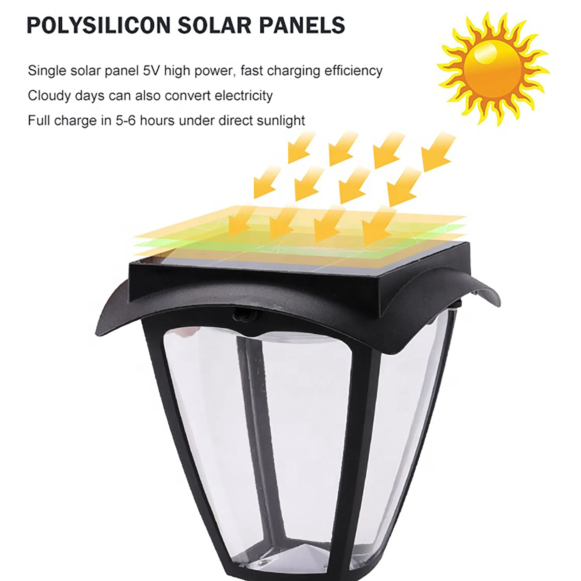 Lanterna de Jardim com Estaca Solar LED à Prova d'Água para Caminho Externo