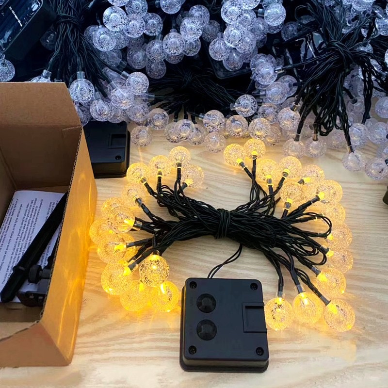 Fitas de Luzes LED Solares à Prova d'Água para Festa de Jardim ao Ar Livre Decoração de Natal com 3 Modos