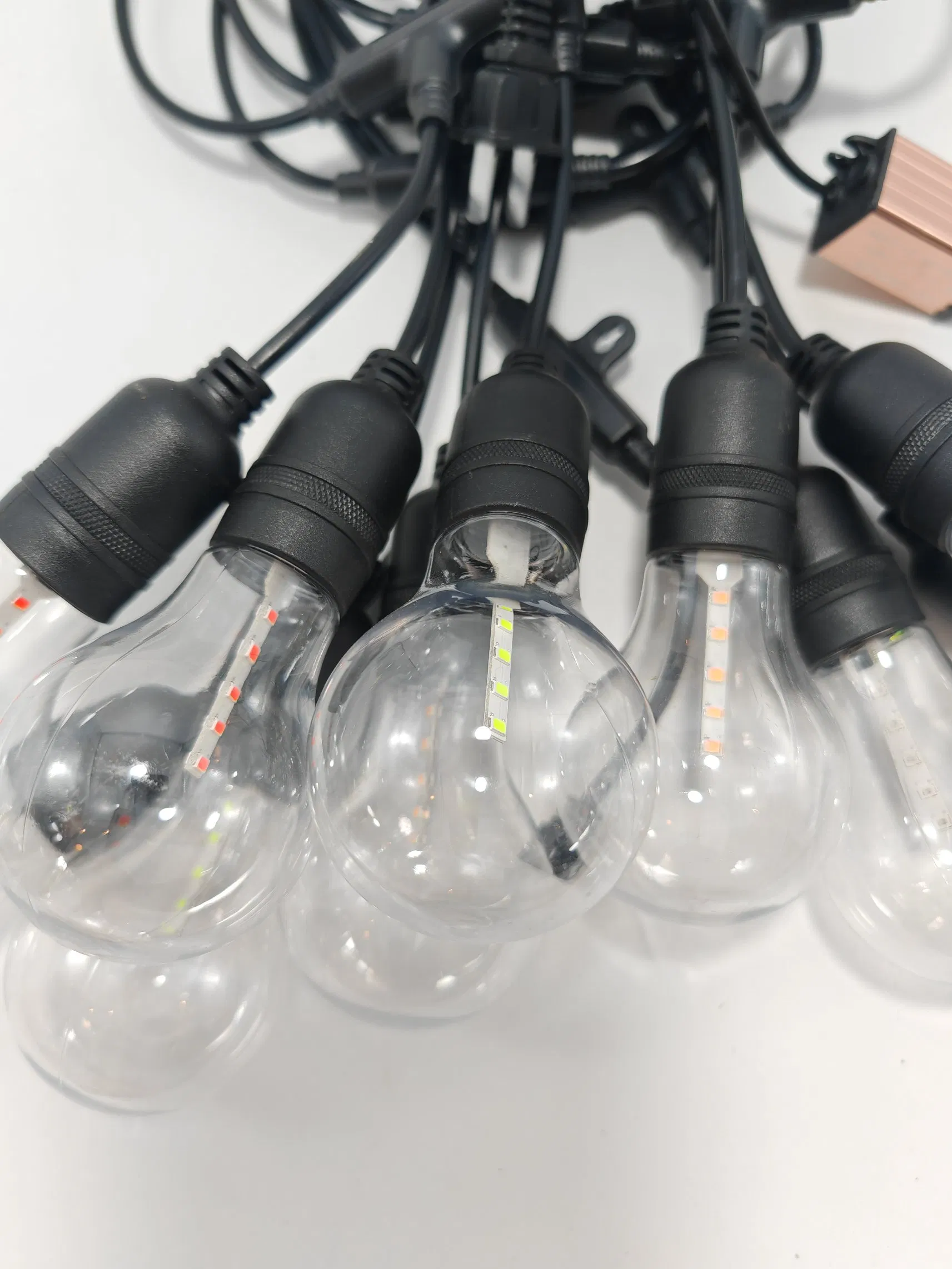 Lâmpada de Água Fluente Meteor Multicolorida S14 Peças de Luz de Fio de Natal com LED Filamento