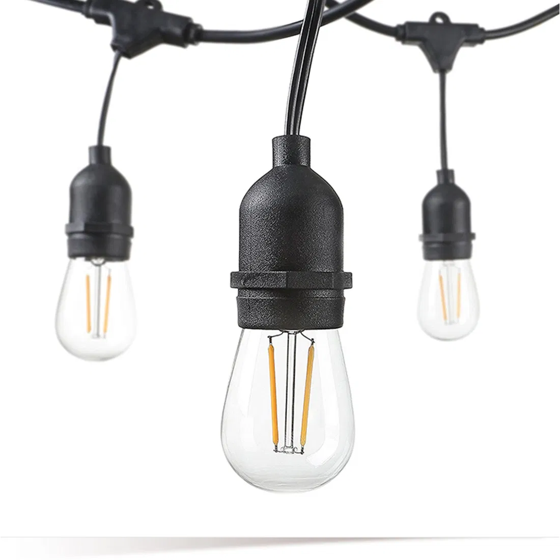 S14 Luz LED de Bulbo Edison ao Ar Livre para Decoração de Pátio e Jardim, Luzes de Cordão Vintage