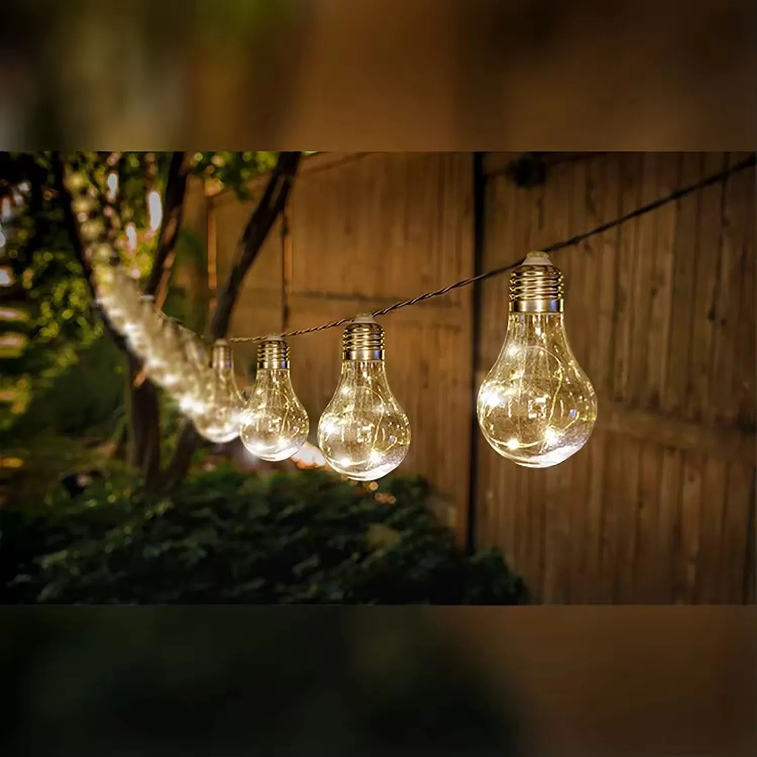 Luzes de Cordão LED Edison Vintage com Energia Solar, Luzes para Pátio Externo à Prova d'Água
