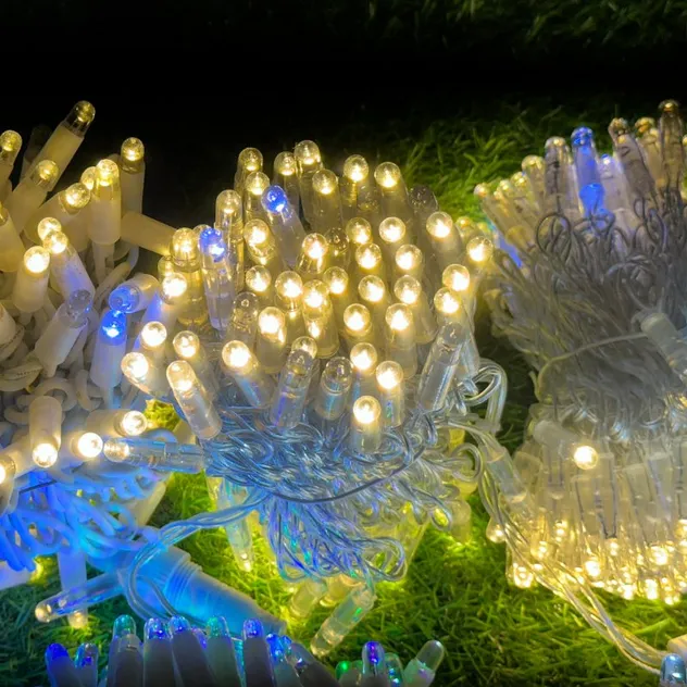 Guirlanda de Borracha Decoração de Natal de Fada Iluminação ao Ar Livre Conectável Uso de Projeto Luzes de Cordão LED 10m