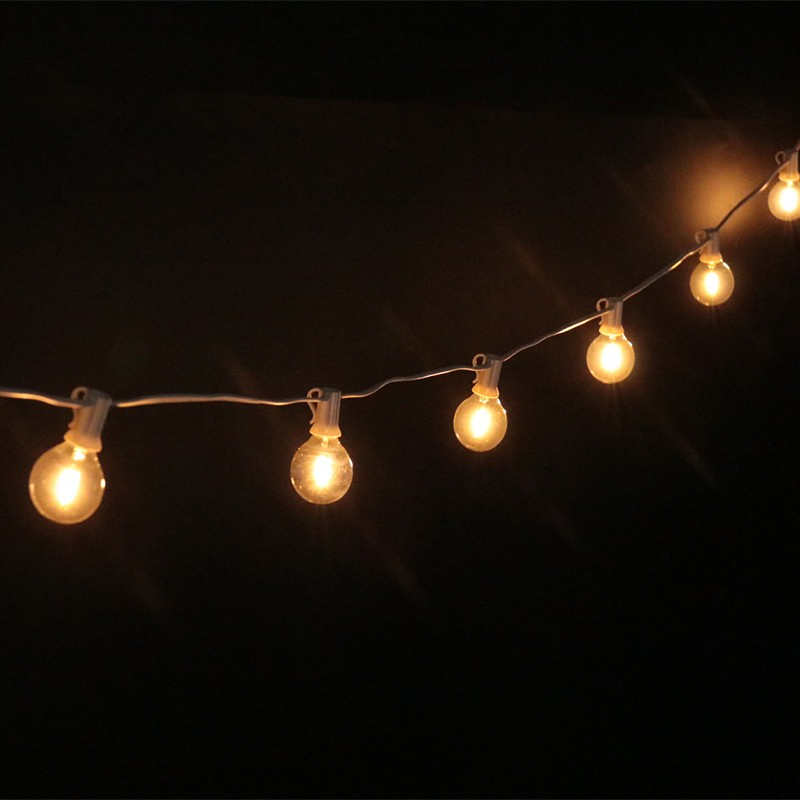 100FT Luzes de Cordão Externas à Prova d'Água St38 Luzes de Pátio LED em Globo com 24 Lâmpadas Vintage Edison