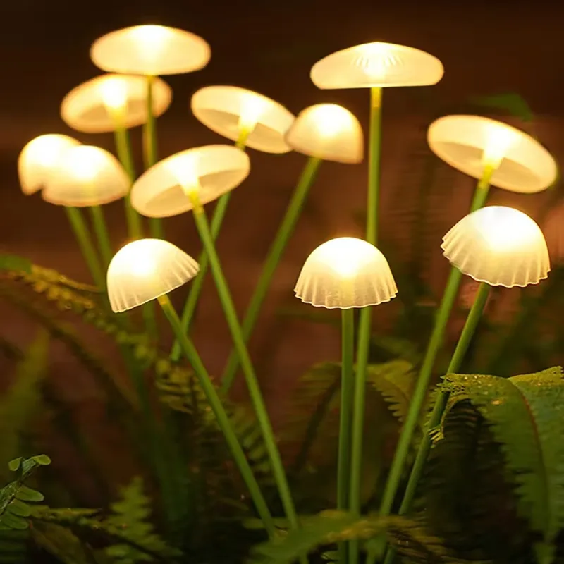 Luzes de Jardim Solar em Forma de Cogumelo IP65 Luzes de Cordão Solar à Prova d'Água para Quintal, Pátio e Caminho