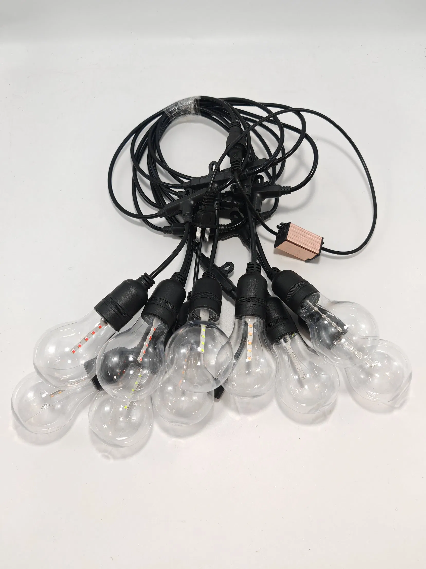 Lâmpada de Água Fluente Meteor Multicolorida S14 Peças de Luz de Fio de Natal com LED Filamento
