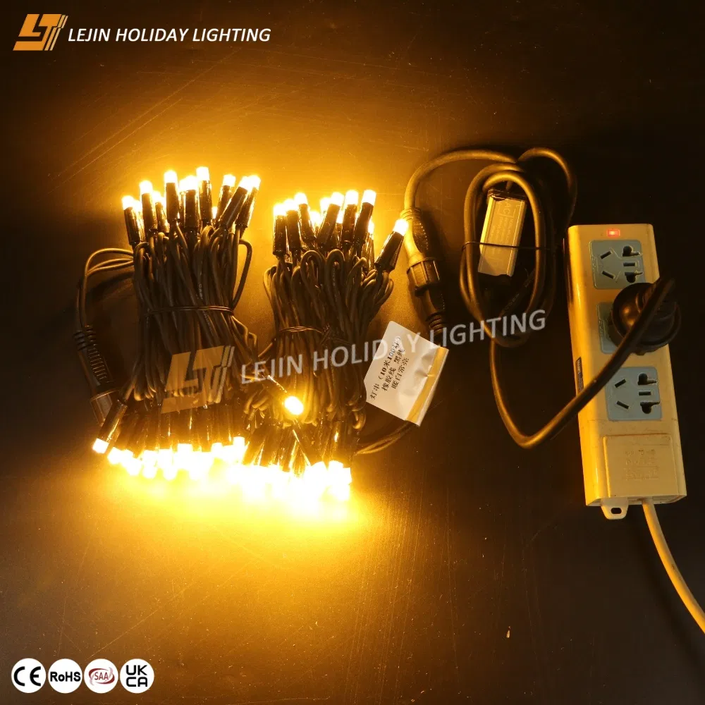 Decoração Personalizada para Fábrica Festa de Natal ao Ar Livre Shopping Mall Casamento 10m IP65 Luzes de Fada LED de Borracha Branca Quente