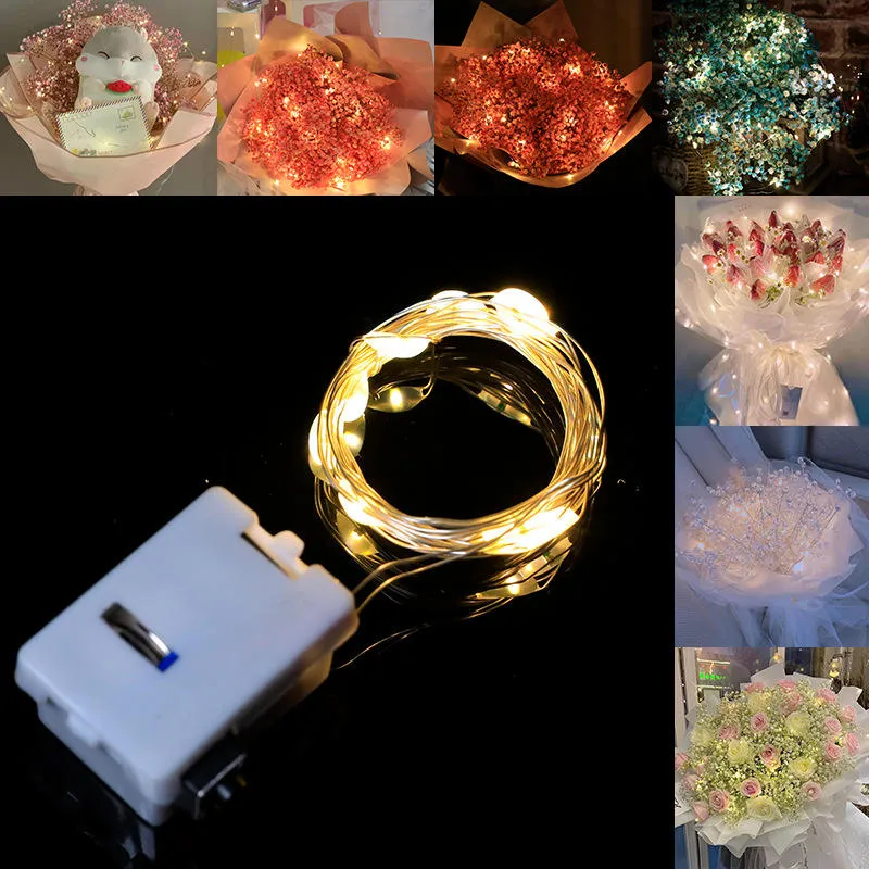 Luzes de Natal Mini Alimentadas por Bateria Fio de Cobre Luzes de Fada LED em Cordão para Casamento Festa de Natal