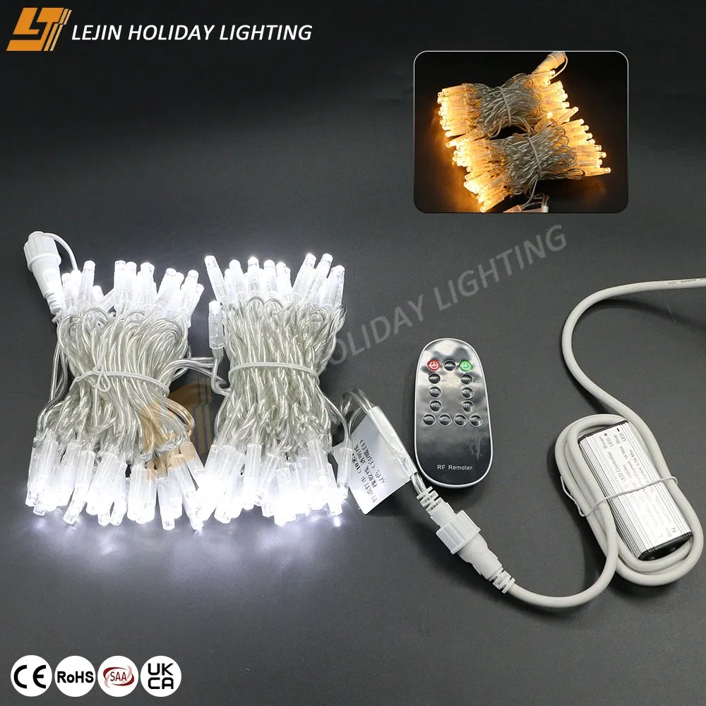 Decoração de Casamento de Natal para Feriado Luzes de Cordão LED à Prova d'Água em Duas Cores