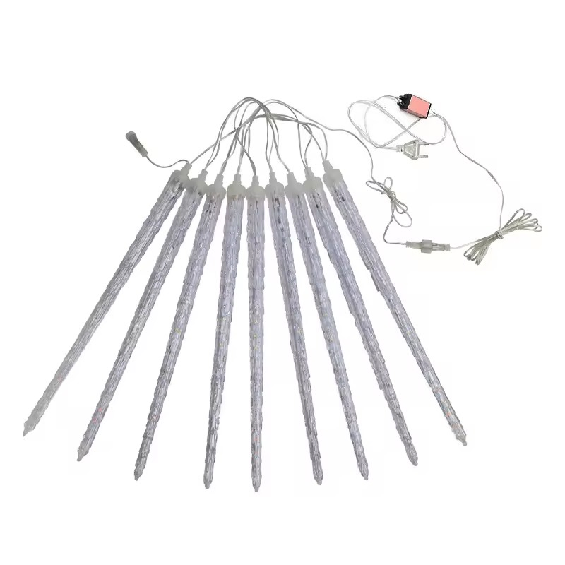 Luzes de Efeito de Queda de Neve - Luzes de Tubo de Chuva, Natal, Luzes de Gelo LED Cristal com Bateria para Exterior