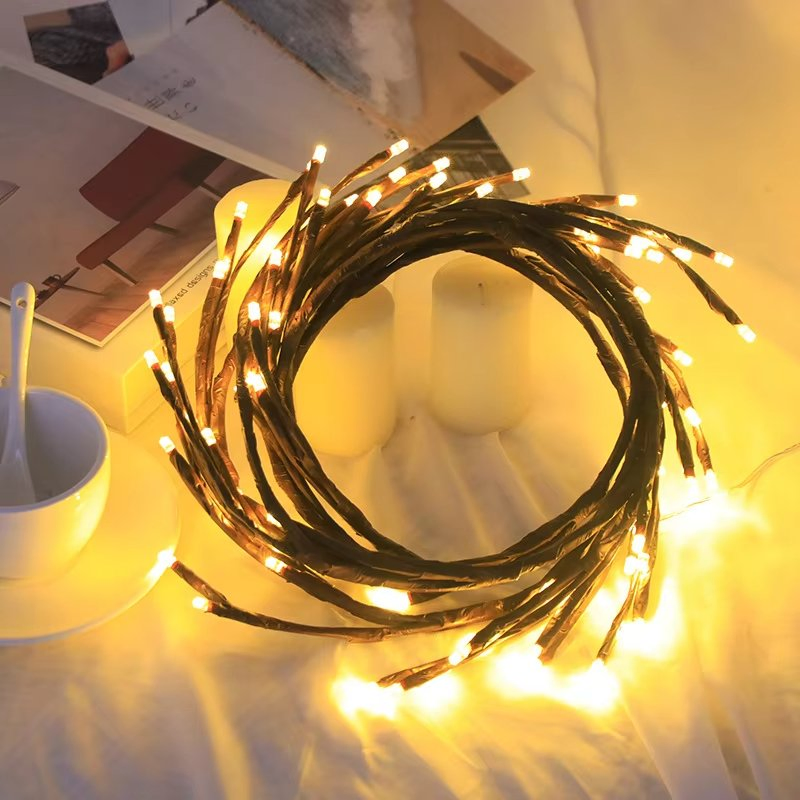 Luzes de Cordão de Videira Willow 7.55FT LED à Prova d'Água Luzes de Planta Artificial em Ramo 144LED Luz de Faixa de Videira Lâmpada de Parede