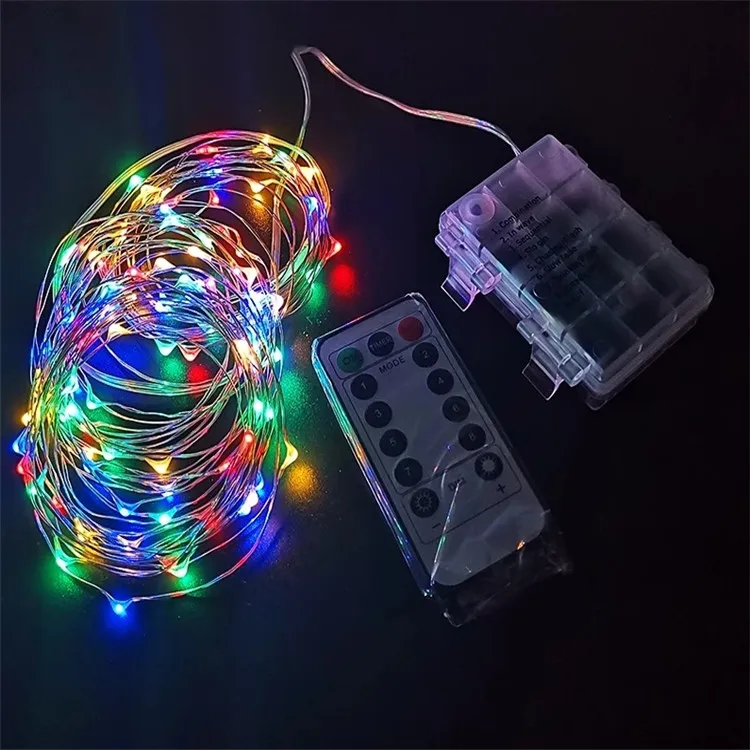 Fios de Luzes de Natal LED Decoração para Casa Impermeável Branco Quente Branco Frio/RGB Color10m 100m 200m Luzes de Fada LED com Controle Remoto Carregamento USB