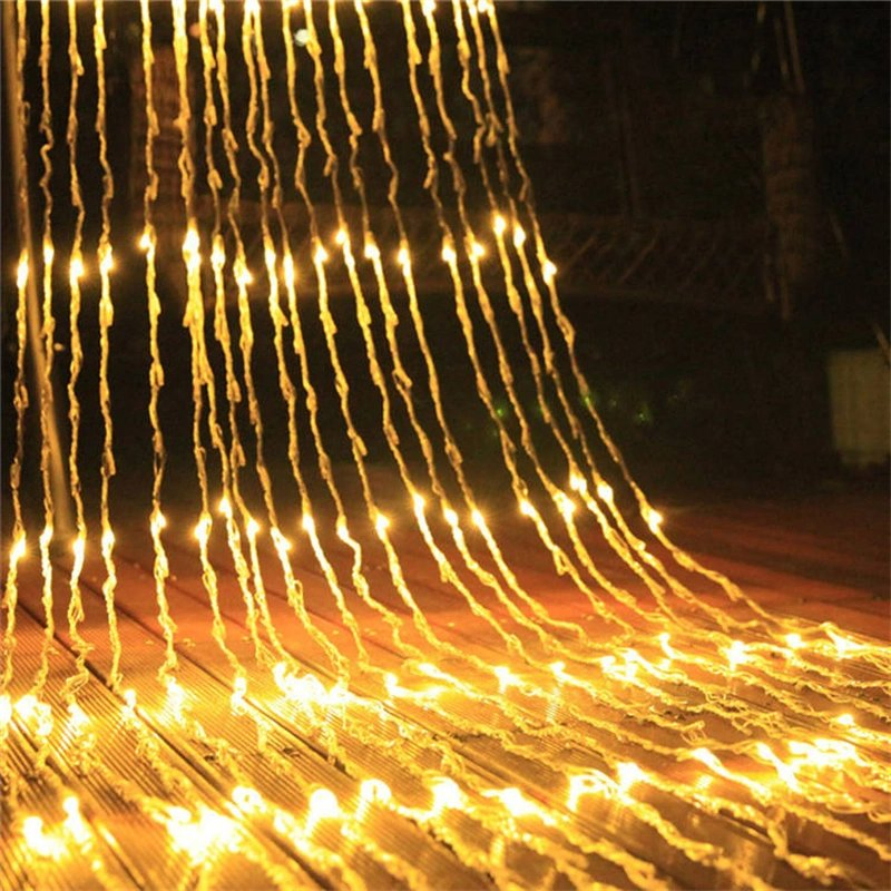 Chuva de Meteoros Luz Água Fluxo Cachoeira Cortina de Luz em Cordão