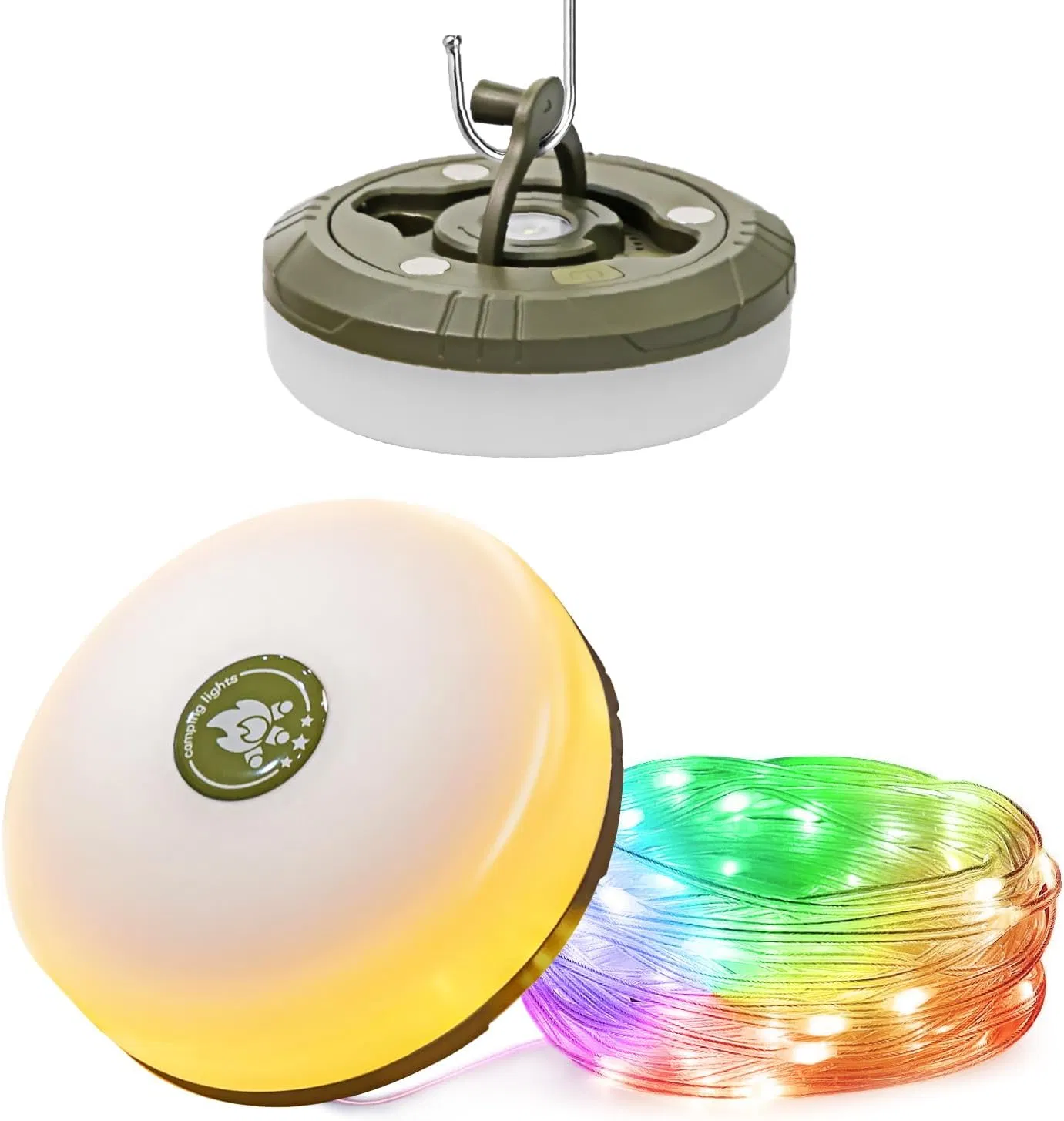 Luz de Cordão de Camping LED ao Ar Livre à Prova d'Água Decorativa Luz de Cordão de Camping Luzes de Natal Fadas